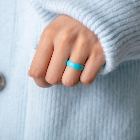 ThunderFit Silicone Wedding Ring for Women - 1 Ring (Rose Gold, 4-4.5 (15.60mm) in Saudi Arabia