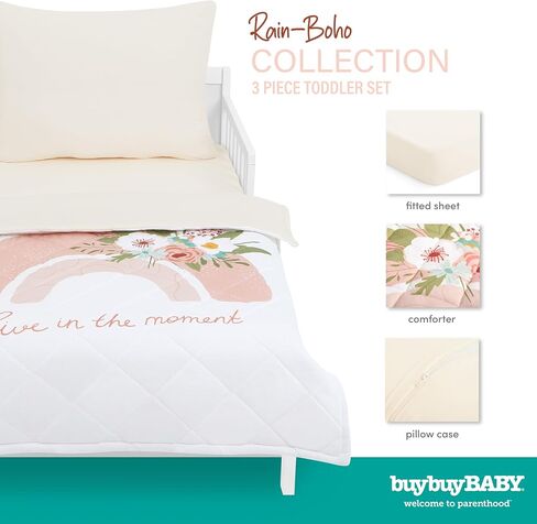 Evolur I Heart You 3 Piece Toddler Bedding Set, Super Soft and Breathable Toddler Bedding, Machine Washable, Includes Fitted Sheet, Comforter and Pillow Case in Saudi Arabia