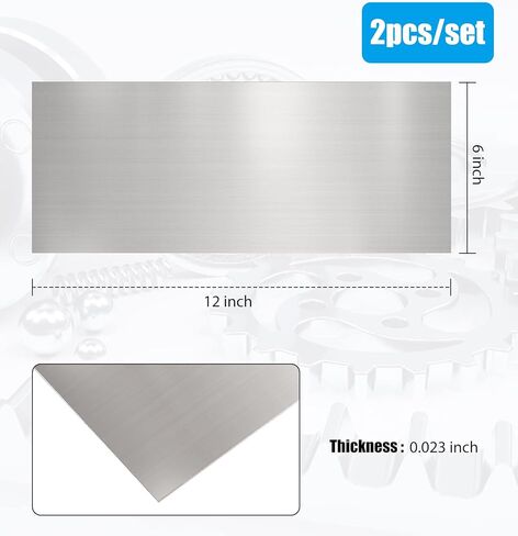 طبقة من الفولاذ المقاوم للصدأ - مخزون من الفولاذ المقاوم للصدأ 316، مقاس 12 بوصة × 6 بوصة × 0.023 بوصة، قطعتان in Kuwait