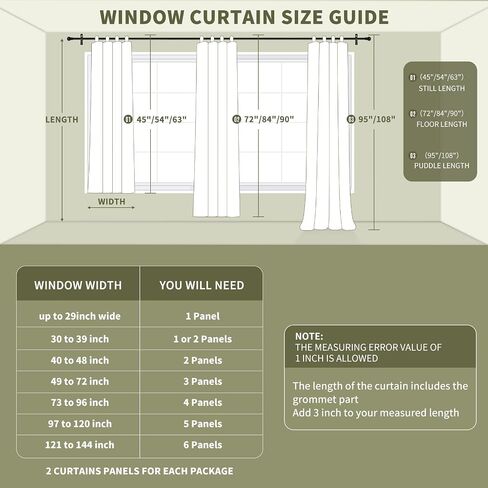Weenye Drapes for Living Room 96 inch Length 2 Panels in Saudi Arabia