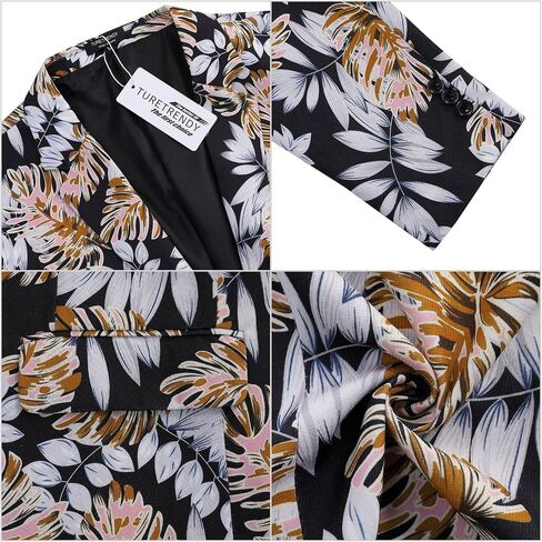 TURETRENDY Men's Printed Blazer Casual Slim Fit One Button Sports Coat Festival Party Jacket Leafwhite 3XL in Saudi Arabia