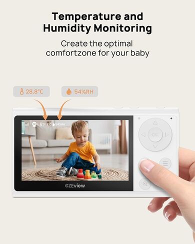 Video Baby Monitor with Camera and Audio, 2K Baby Monitor WiFi Smartphone with Night Vision, Pan-Tilt-Zoom via 4.3" Screen and APP, Cry/Motion Detection, 2-Way Audio in Saudi Arabia