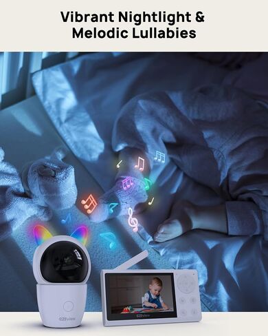 Video Baby Monitor with Camera and Audio, 2K Baby Monitor WiFi Smartphone with Night Vision, Pan-Tilt-Zoom via 4.3" Screen and APP, Cry/Motion Detection, 2-Way Audio in Saudi Arabia