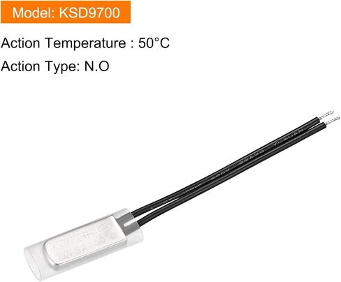 KSD9700 NO 50C Temperature Control Switch Thermostat Thermal Protector Switch - Normally Open/250V 5A/Metal/2Pcs in Saudi Arabia