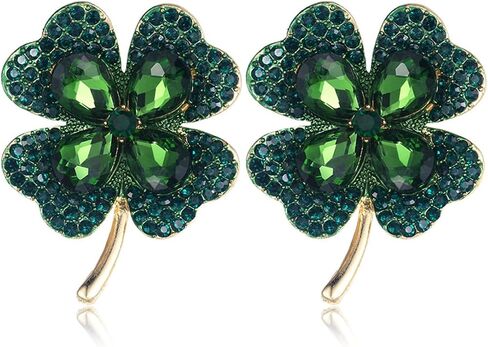 12 Pcs St. Patrick's Day Clover Lapel Pins Irish Lucky Shamrock Pins Brooches Jewelry for Women and Men Culture Celebration Pin Festivals Gift in Saudi Arabia