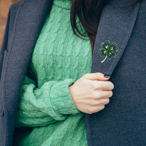 12 Pcs St. Patrick's Day Clover Lapel Pins Irish Lucky Shamrock Pins Brooches Jewelry for Women and Men Culture Celebration Pin Festivals Gift in Saudi Arabia