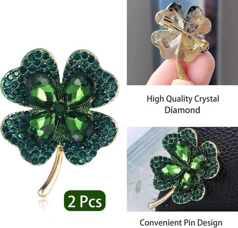 12 Pcs St. Patrick's Day Clover Lapel Pins Irish Lucky Shamrock Pins Brooches Jewelry for Women and Men Culture Celebration Pin Festivals Gift in Saudi Arabia