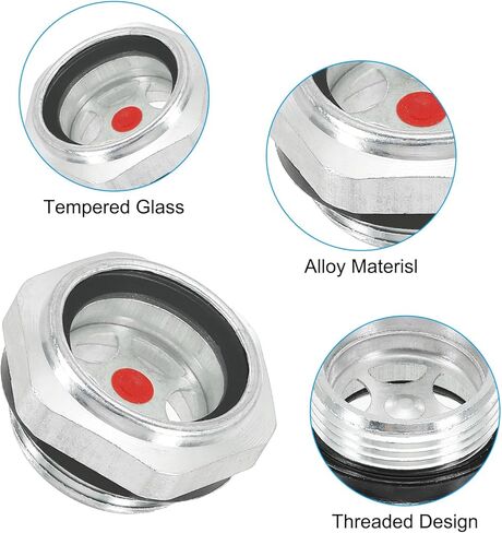 PATIKIL Air Compressor Oil Sight Glass, 3 Pack M20x1.5 Male Thread Aluminum Alloy Oil Liquid Level Gauge Air Compressor Parts with O-ring in Saudi Arabia