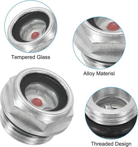 PATIKIL Air Compressor Oil Sight Glass, 3 Pack M20x1.5 Male Thread Aluminum Alloy Oil Liquid Level Gauge Air Compressor Parts with O-ring in Saudi Arabia