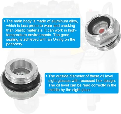 PATIKIL Air Compressor Oil Sight Glass, 3 Pack M20x1.5 Male Thread Aluminum Alloy Oil Liquid Level Gauge Air Compressor Parts with O-ring in Saudi Arabia
