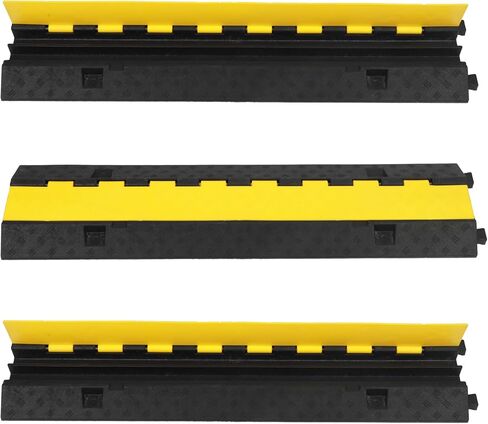 3 Pack Blue Rubber Cable Ramp Hose Cable Protector Ramp 2 Channel 22000Lbs Load Capacity Traffic Speed Bump Wires Power Lines Extension Cord Cover for Indoor Outdoor(EU-5C76-6GKZ) in Saudi Arabia