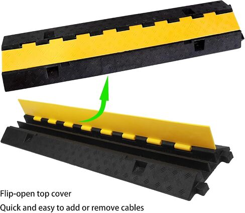 3 Pack Blue Rubber Cable Ramp Hose Cable Protector Ramp 2 Channel 22000Lbs Load Capacity Traffic Speed Bump Wires Power Lines Extension Cord Cover for Indoor Outdoor(EU-5C76-6GKZ) in Saudi Arabia