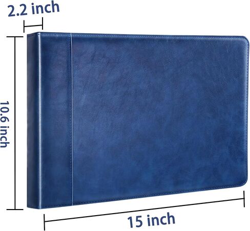 Antner Zippered 7 Ring Business Check Binder Portfolio for 3-Up Business Size Checks, PU Leather 7 Ring Checkbook Binder 600 Checks Capacity for 9 × 13 Inch Sheets, Built-in Storage Organizer, Black in Kuwait