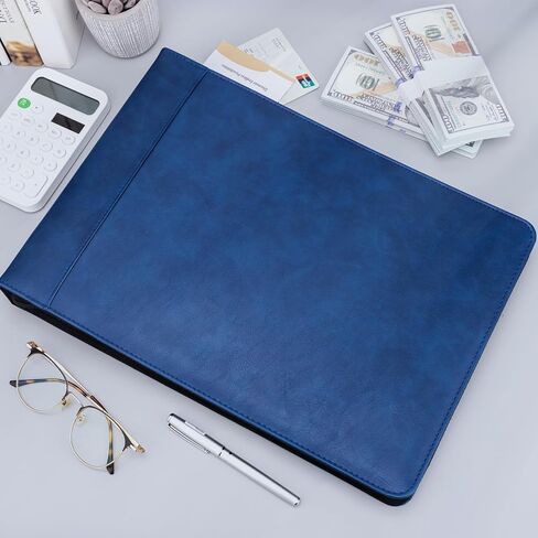 Antner Zippered 7 Ring Business Check Binder Portfolio for 3-Up Business Size Checks, PU Leather 7 Ring Checkbook Binder 600 Checks Capacity for 9 × 13 Inch Sheets, Built-in Storage Organizer, Black in Kuwait