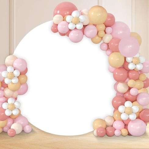 7.2FT Black Round Backdrop Cover, Circle Arch Backgound Stand Cover | Round Arch Covers Polyester Circle Balloon Arch Backdrop Stand Covers for Wedding Birthday Party Baby Shower Decor in Saudi Arabia