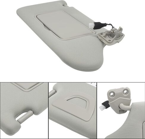 Driver Left & Passenger Right Side Sun Visor Replacement Compatible with Nissan Altima 2013 2014 2015 2016 2017 2018 with Light Switch 96401-3TA2A Color Beige in Kuwait