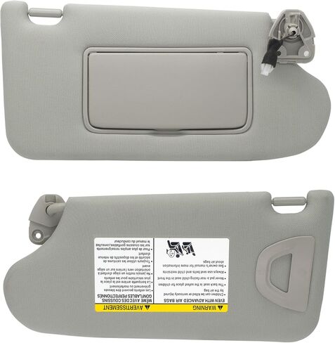 Driver Left & Passenger Right Side Sun Visor Replacement Compatible with Nissan Altima 2013 2014 2015 2016 2017 2018 with Light Switch 96401-3TA2A Color Beige in Kuwait