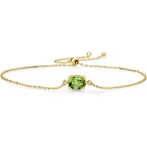 Gem Stone King 18K Yellow Gold Plated Silver Sky Blue Aquamarine Solitaire Bracelet For Women (1.20 Cttw, Oval 8X6MM, Gemstone March Birthstone, Fully Adjustable Up to 9 Inch) in Saudi Arabia