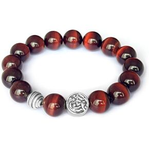 Ruishupin Natural crystal bracelet,Genuine Tigers Eye Black Obsidian 13mm Beads Bracelet for Men&women, Jewelry Healing Bracelets Bring Luck and happyness Prosperity. a blessing gift. 2 pack（Yellow + Black）