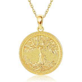 ELFRONT 14k Gold Sun Necklace 14K Solid Yellow Gold Coin Sun Pendant Necklace Gold Sun for Women Girls Gifts in Kuwait