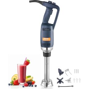 VEVOR Commercial Immersion Blender 350W Power, Hand Held Mixer with 9.8-Inch 304 Stainless Steel Removable Shaft, Electric Stick Blender Variable Speed 4000-16000RPM
