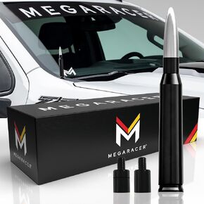 Mega Racer Black Antenna for Truck - 1999-2024 Chevrolet Silverado GMC Sierra Truck Antenna, 5.5" Short Car Antenna Replacement, Antennas, Chevy Silverado 1500 Accessories, GMC Truck Accessories