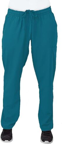 Green Town Scrubs for Women Scrub Set - V-Neck Top and Straight Leg Pant, 5 Pockets, Easy Care, Solids and Prints Uniforms -Black-Small Petite in Saudi Arabia