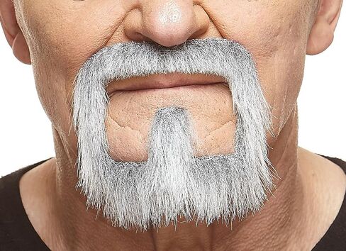 شوارب ذاتية اللصق، مبتكرة، لحية فان دايك المزيفة، شعر وجه زائف، إكسسوار أزياء للبالغين، لون أسود لامع in Kuwait