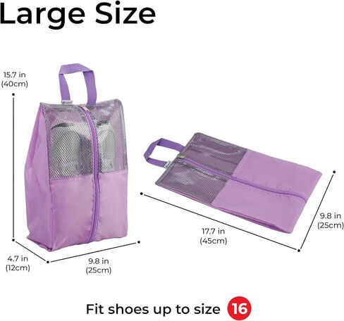 HANOZI Shoe Bags For Travel, Used As For Storage or Shoe Travel Bag, Space Saving When Travelling With This Travel Shoe Bags For Packing, Featuring Waterproof Nylon Sneaker Bag (Light Pink, Medium) in Saudi Arabia