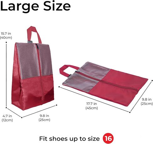 HANOZI Shoe Bags For Travel, Used As For Storage or Shoe Travel Bag, Space Saving When Travelling With This Travel Shoe Bags For Packing, Featuring Waterproof Nylon Sneaker Bag (Light Pink, Medium) in Saudi Arabia