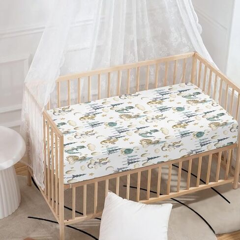 Cowboys Horse Western Fitted Crib Sheet Vintage West Desert Standard Crib Mattress Fitted Sheet American Wild Toddler Bed Mattress Sheets Crib Mattress Sheet 28"x52" in Saudi Arabia