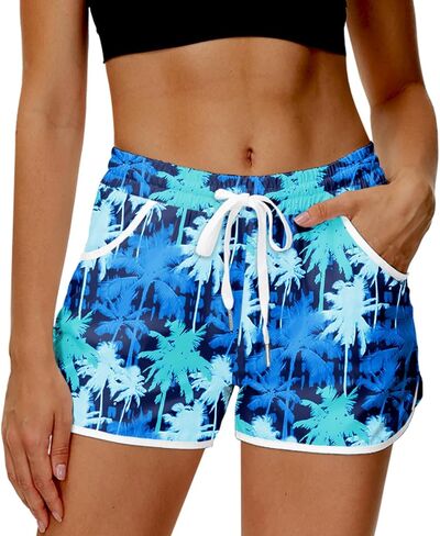 شورت سباحة Deerose Hawaiian Palm Tree للسباحة للسيدات، شورت سباحة للشاطئ الاستوائي، مقاس XL in Saudi Arabia