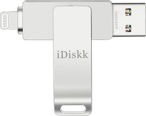 عصا صور iDiskk سعة 128 جيجابايت معتمدة من MFi لمحرك أقراص فلاش USB لتخزين iPhone لعصا تخزين صور iPhone (جميع سلاسل iPhone)، وiPad، وMacBook/PC Photo Stick لأجهزة iPhone وتخزين صور الكمبيوتر in Kuwait