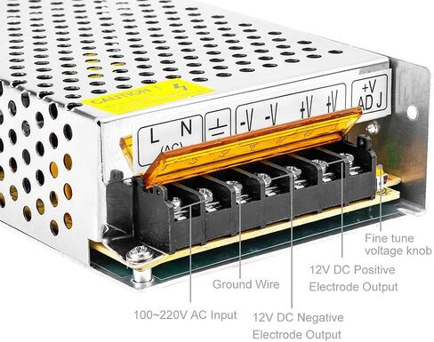 BTF-LIGHTING AC100-240V to DC12V16.5A Max198W Suit for DC12V 1A~16A Switching Power Supply Device Power Supply Adapter Converter for LED Strip Module,CCTV Camera,Security System,Radio,Cats in Saudi Arabia