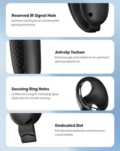 SUPERUS Controller Grips Cover for Meta Quest 3, Anti-Slip Texture - VR Accessories Compatible with Oculus Quest 3, Silicone Controller Grips Cover with Adjustable Knuckle Straps in Saudi Arabia