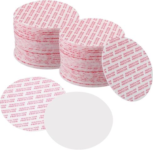 PATIKIL 65mm/2.5inch Foam Lid Liner, 300Pcs PS Foam Resistant Tamper Pressure Sensitive Seal for Bottle Cap Liners Seals, White Red in Saudi Arabia