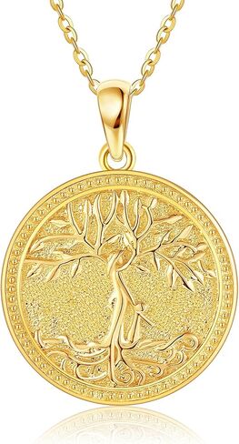 ELFRONT 14k الذهب الشمس قلادة 14K الصلبة عملة ذهبية صفراء الشمس قلادة قلادة الذهب الشمس للنساء الفتيات الهدايا in Kuwait