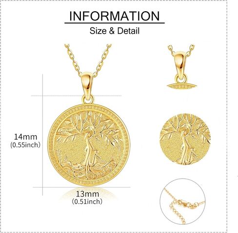 ELFRONT 14k Gold Sun Necklace 14K Solid Yellow Gold Coin Sun Pendant Necklace Gold Sun for Women Girls Gifts in Kuwait