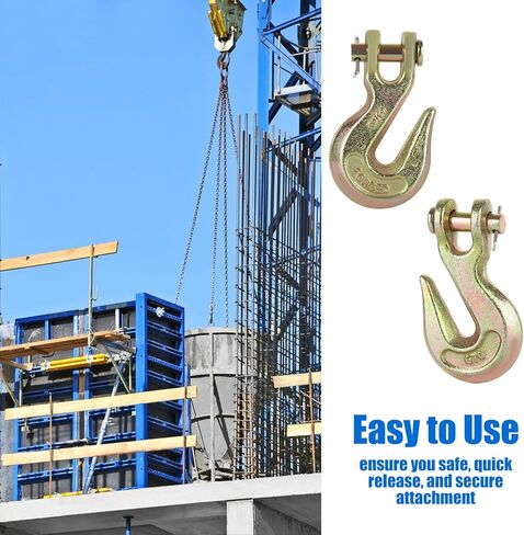 JMIATRY 4 Packs 5/16 Inch Clevis Grab Hook 5/16 Chain Hooks G70 Heavy Duty Forged Steel Safety Chain Hook, 5250 Lbs Capacity, Suitable for 8 mm Chain in Kuwait