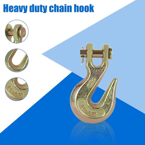 JMIATRY 4 Packs 5/16 Inch Clevis Grab Hook 5/16 Chain Hooks G70 Heavy Duty Forged Steel Safety Chain Hook, 5250 Lbs Capacity, Suitable for 8 mm Chain in Kuwait