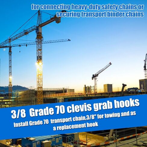 JMIATRY 4 Packs 5/16 Inch Clevis Grab Hook 5/16 Chain Hooks G70 Heavy Duty Forged Steel Safety Chain Hook, 5250 Lbs Capacity, Suitable for 8 mm Chain in Kuwait
