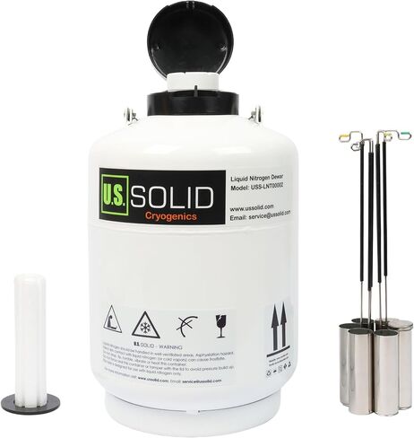 USSOLID 30L حاوية مبردة سائل النيتروجين LN2 خزان ديوار مع الأشرطة 6 علب in Kuwait