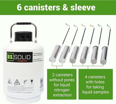 USSOLID 30L حاوية مبردة سائل النيتروجين LN2 خزان ديوار مع الأشرطة 6 علب in Kuwait