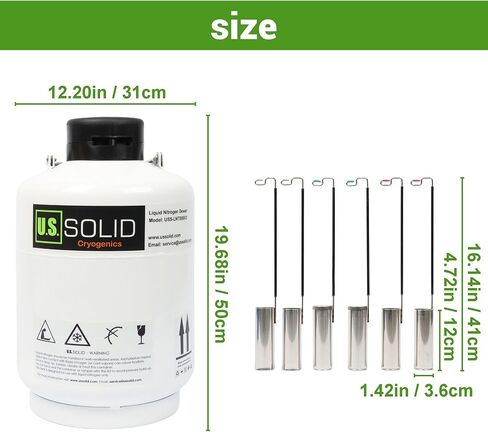 USSOLID 30L حاوية مبردة سائل النيتروجين LN2 خزان ديوار مع الأشرطة 6 علب in Kuwait