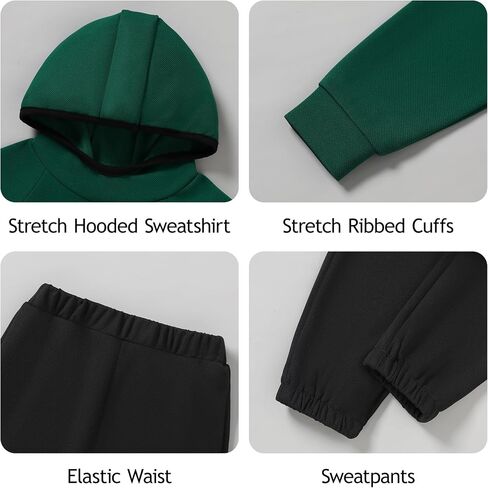 SANMIO طفل رضيع ملابس الأولاد الخريف الشتاء الزي طويلة الأكمام الصلبة هوديي بلوزات Sweatpant 2 قطعة مجموعة الملابس 1-5T in Saudi Arabia