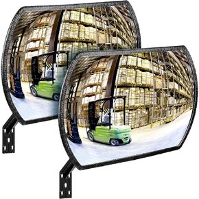 2 Pcs Acrylic Garage Parking Mirror 24" x 15" Convex Security Mirror Rectangular Convex Corner Mirror Blindspot Mirror with Protective Film for Driveway Traffic