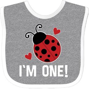 inktastic First Birthday Ladybug 1 Year Old Baby Bib