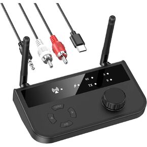 جهاز استقبال إرسال بلوتوث 5.0 من LOFICOPER، محول صوت بلوتوث Aux 3 في 1، جهاز استقبال موسيقى بلوتوث 5.0 طويل المدى مع منفذ Aux/RCA/USB لنظام ستيريو منزلي، تلفزيون، مكبر صوت in Kuwait