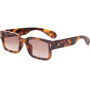 Square Thick Frame Black Sunglasses for Men Women Trendy Rectangle Sun Glasses Shades UV400 Protection