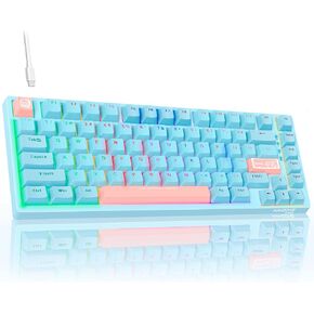 Aimzone Backlit Gaming Keyboard, Ergonomic Quiet Membrane Led Keyboards, 8 Extra On-Board Multimedia Keys, Anti-Ghosting, Dedicated Media Control, Wired, USB, Black